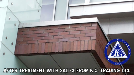 efflorescence brick casement after treatment